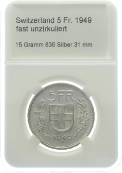 Schweiz 5 Franken 1949 B - fast unzirkuliert